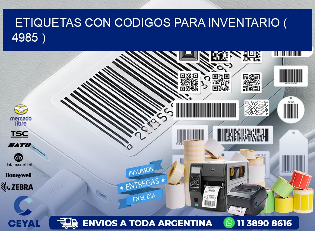 ETIQUETAS CON CODIGOS PARA INVENTARIO ( 4985 )