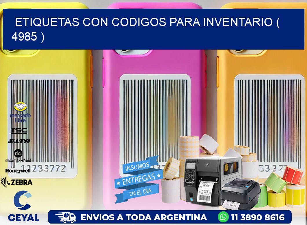 ETIQUETAS CON CODIGOS PARA INVENTARIO ( 4985 )