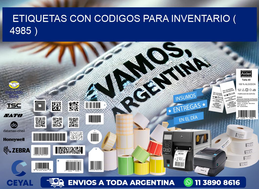 ETIQUETAS CON CODIGOS PARA INVENTARIO ( 4985 )