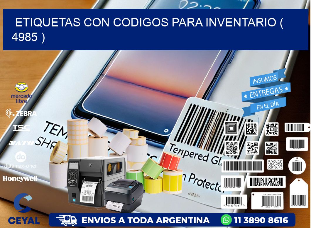 ETIQUETAS CON CODIGOS PARA INVENTARIO ( 4985 )