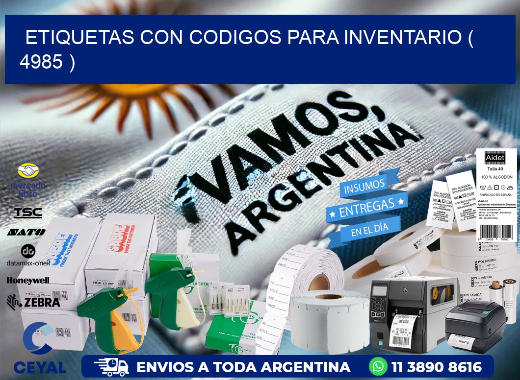 ETIQUETAS CON CODIGOS PARA INVENTARIO ( 4985 )