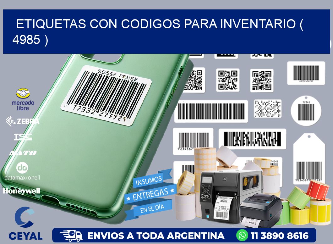 ETIQUETAS CON CODIGOS PARA INVENTARIO ( 4985 )