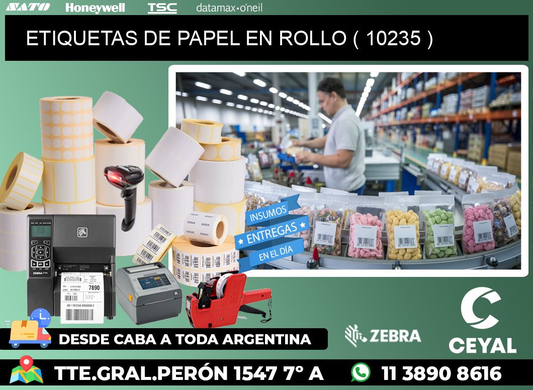 ETIQUETAS DE PAPEL EN ROLLO ( 10235 )