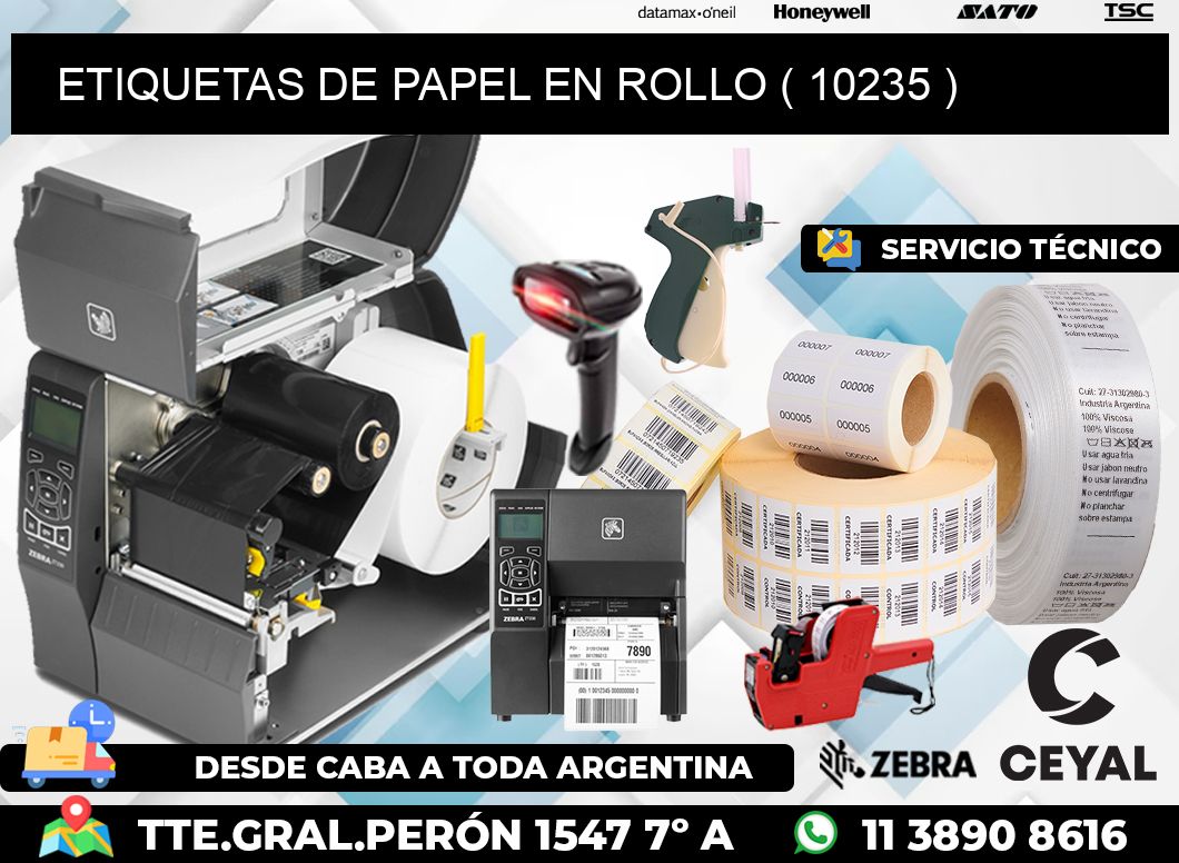 ETIQUETAS DE PAPEL EN ROLLO ( 10235 )