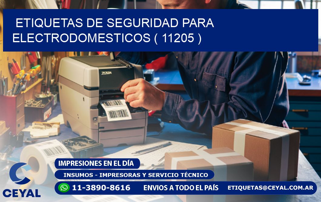 ETIQUETAS DE SEGURIDAD PARA ELECTRODOMESTICOS ( 11205 )