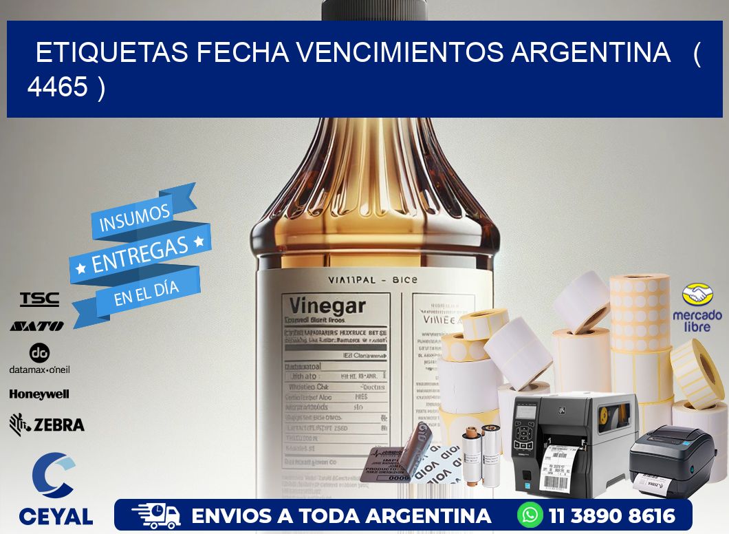 ETIQUETAS FECHA VENCIMIENTOS ARGENTINA   ( 4465 )