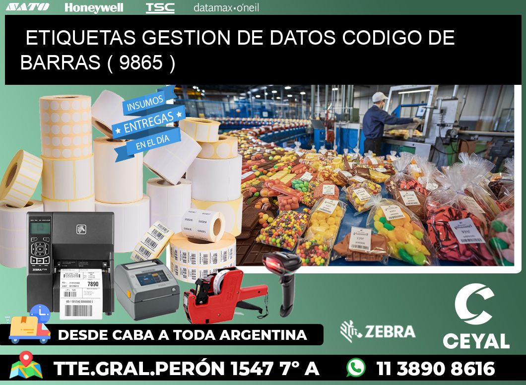 ETIQUETAS GESTION DE DATOS CODIGO DE BARRAS ( 9865 )