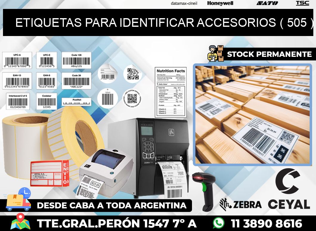 ETIQUETAS PARA IDENTIFICAR ACCESORIOS ( 505 )