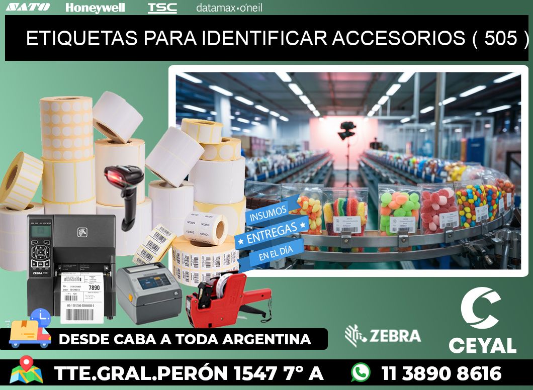 ETIQUETAS PARA IDENTIFICAR ACCESORIOS ( 505 )