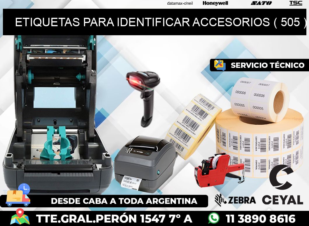 ETIQUETAS PARA IDENTIFICAR ACCESORIOS ( 505 )