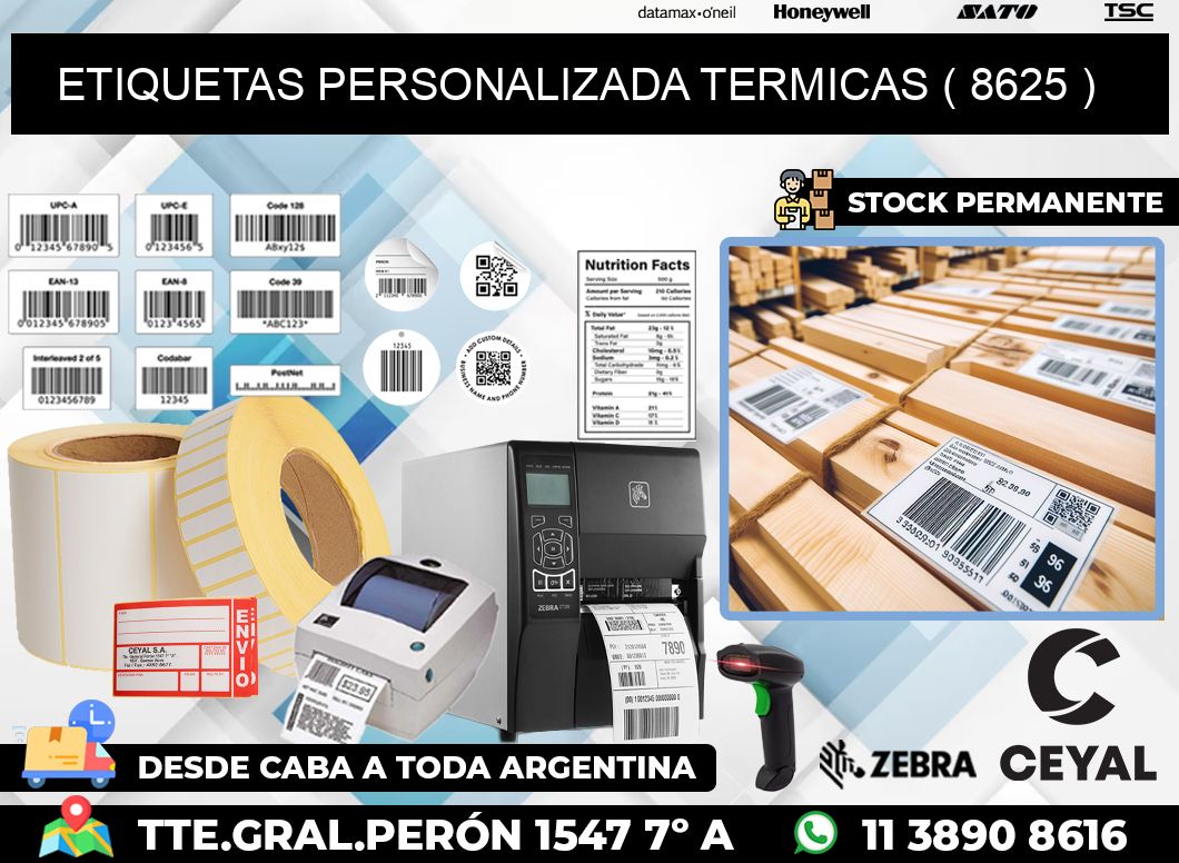 ETIQUETAS PERSONALIZADA TERMICAS ( 8625 )