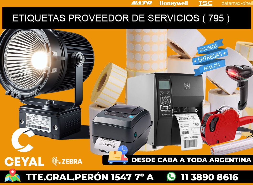 ETIQUETAS PROVEEDOR DE SERVICIOS ( 795 )