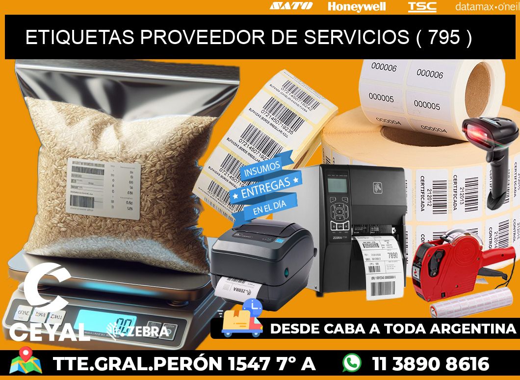 ETIQUETAS PROVEEDOR DE SERVICIOS ( 795 )