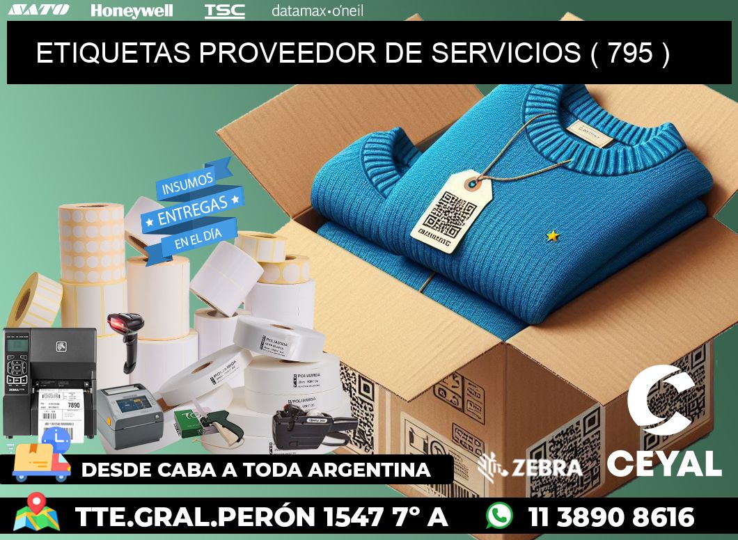 ETIQUETAS PROVEEDOR DE SERVICIOS ( 795 )