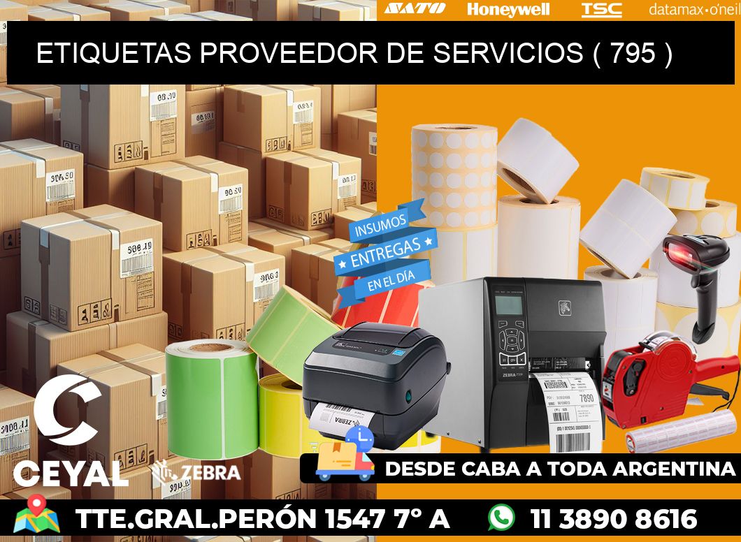 ETIQUETAS PROVEEDOR DE SERVICIOS ( 795 )