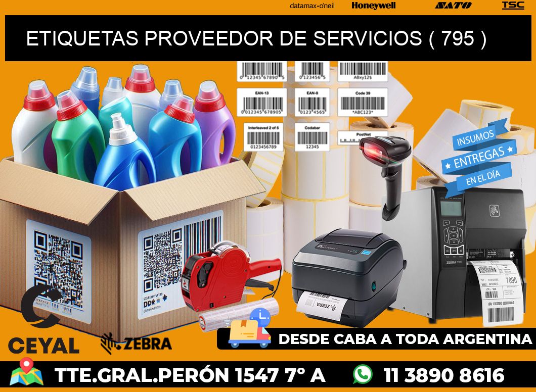 ETIQUETAS PROVEEDOR DE SERVICIOS ( 795 )