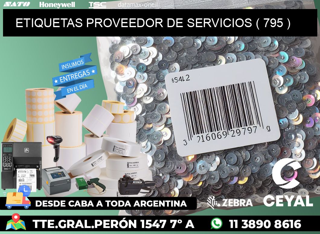 ETIQUETAS PROVEEDOR DE SERVICIOS ( 795 )