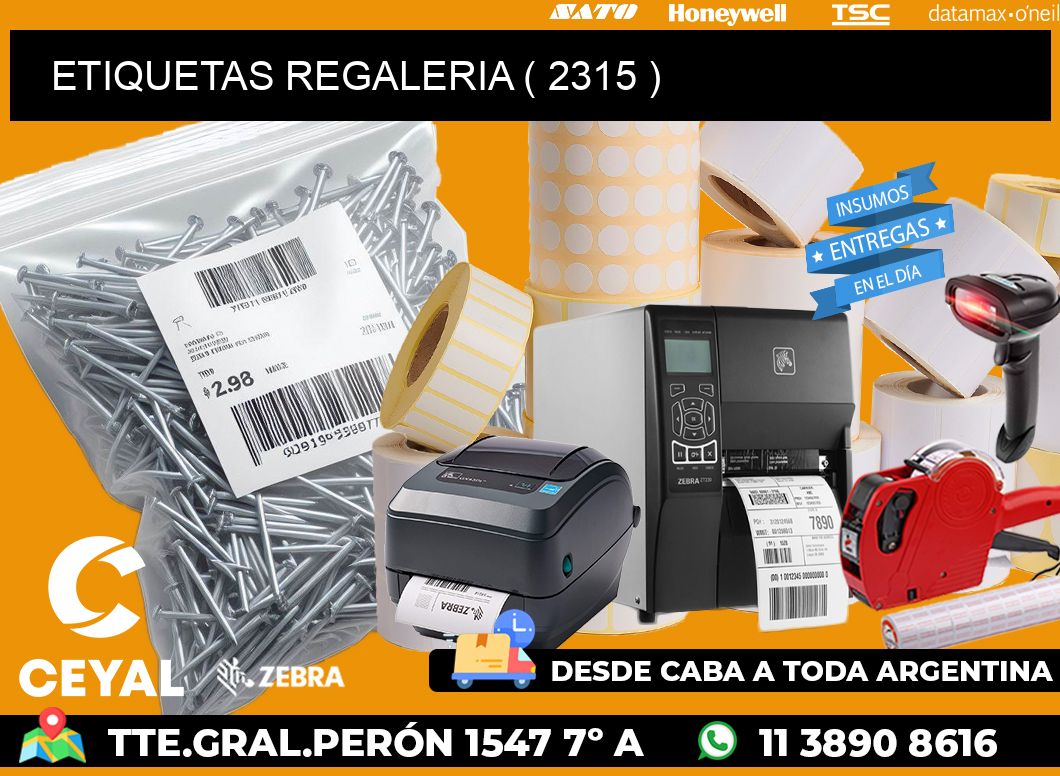 ETIQUETAS REGALERIA ( 2315 )