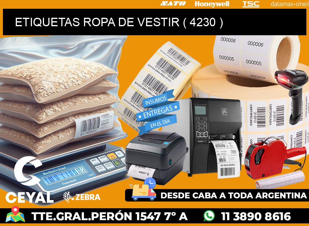 ETIQUETAS ROPA DE VESTIR ( 4230 )