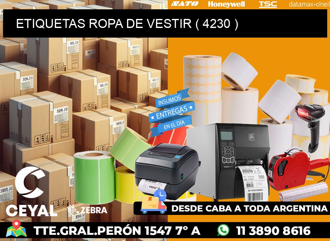 ETIQUETAS ROPA DE VESTIR ( 4230 )