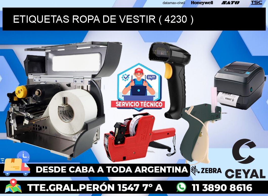 ETIQUETAS ROPA DE VESTIR ( 4230 )