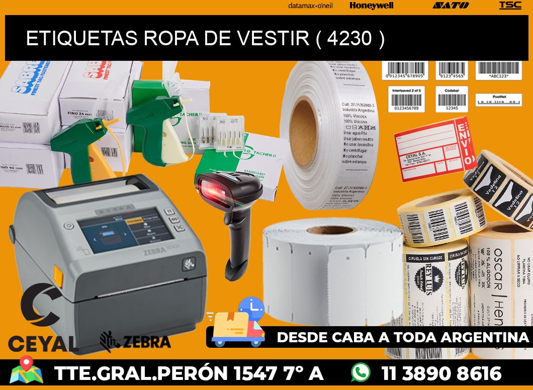 ETIQUETAS ROPA DE VESTIR ( 4230 )