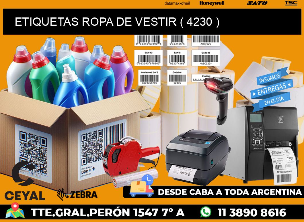 ETIQUETAS ROPA DE VESTIR ( 4230 )