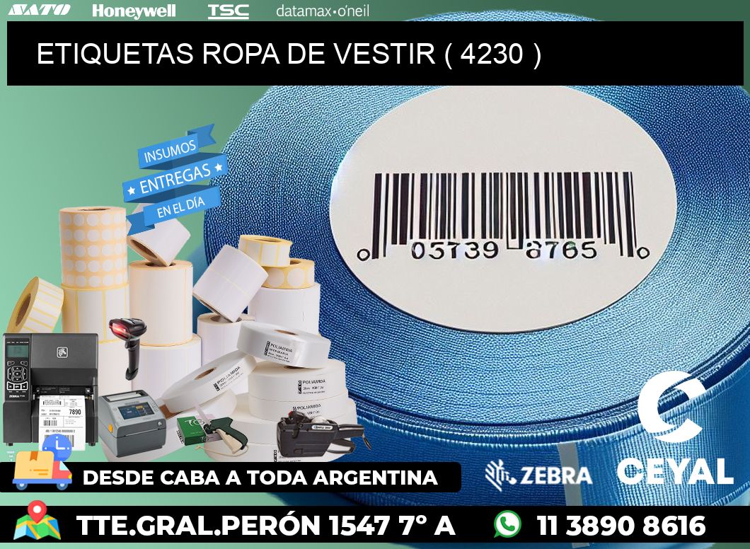 ETIQUETAS ROPA DE VESTIR ( 4230 )