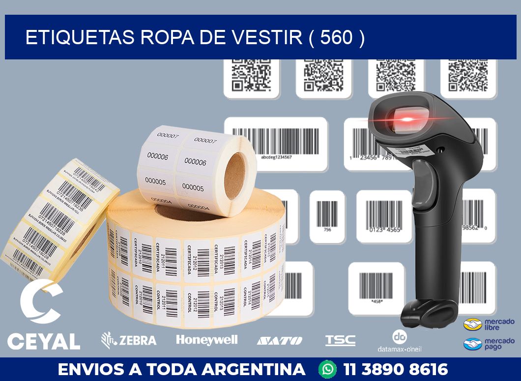 ETIQUETAS ROPA DE VESTIR ( 560 )