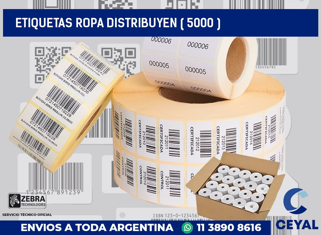 ETIQUETAS ROPA DISTRIBUYEN ( 5000 )