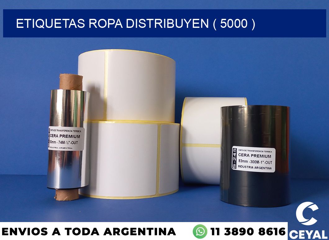 ETIQUETAS ROPA DISTRIBUYEN ( 5000 )