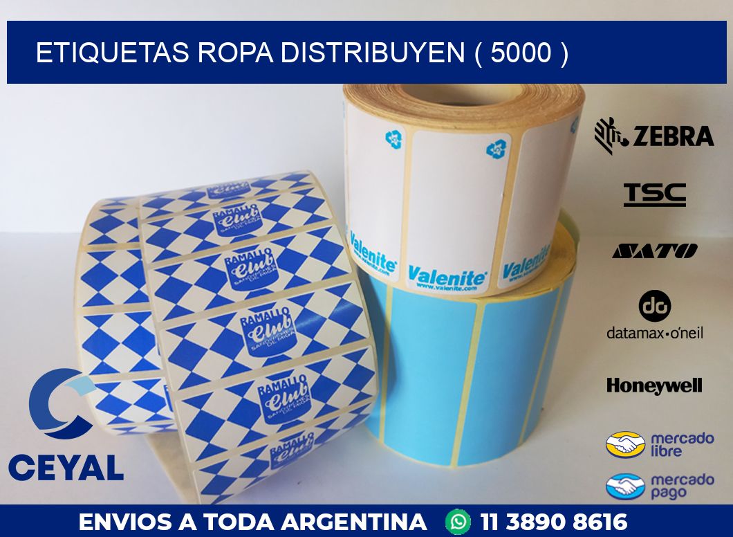 ETIQUETAS ROPA DISTRIBUYEN ( 5000 )