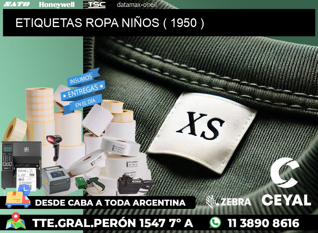 ETIQUETAS ROPA NIÑOS ( 1950 )