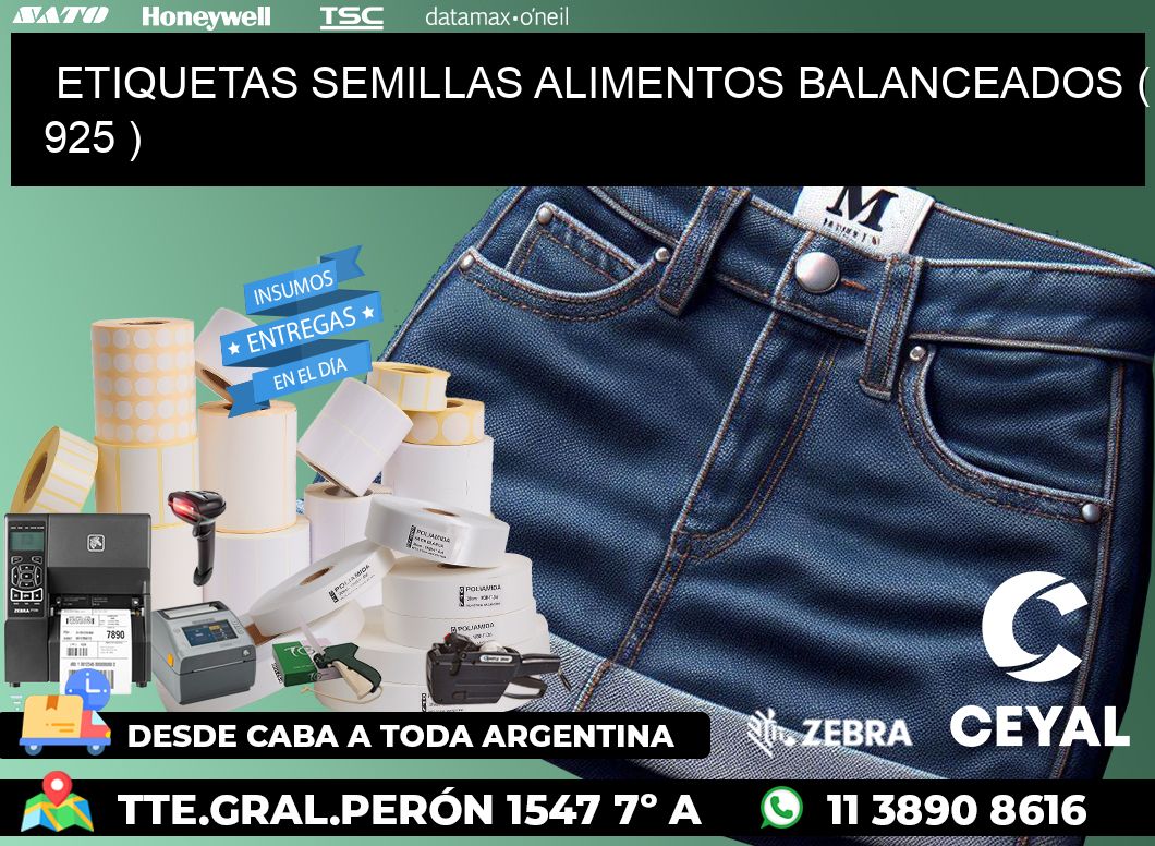 ETIQUETAS SEMILLAS ALIMENTOS BALANCEADOS ( 925 )