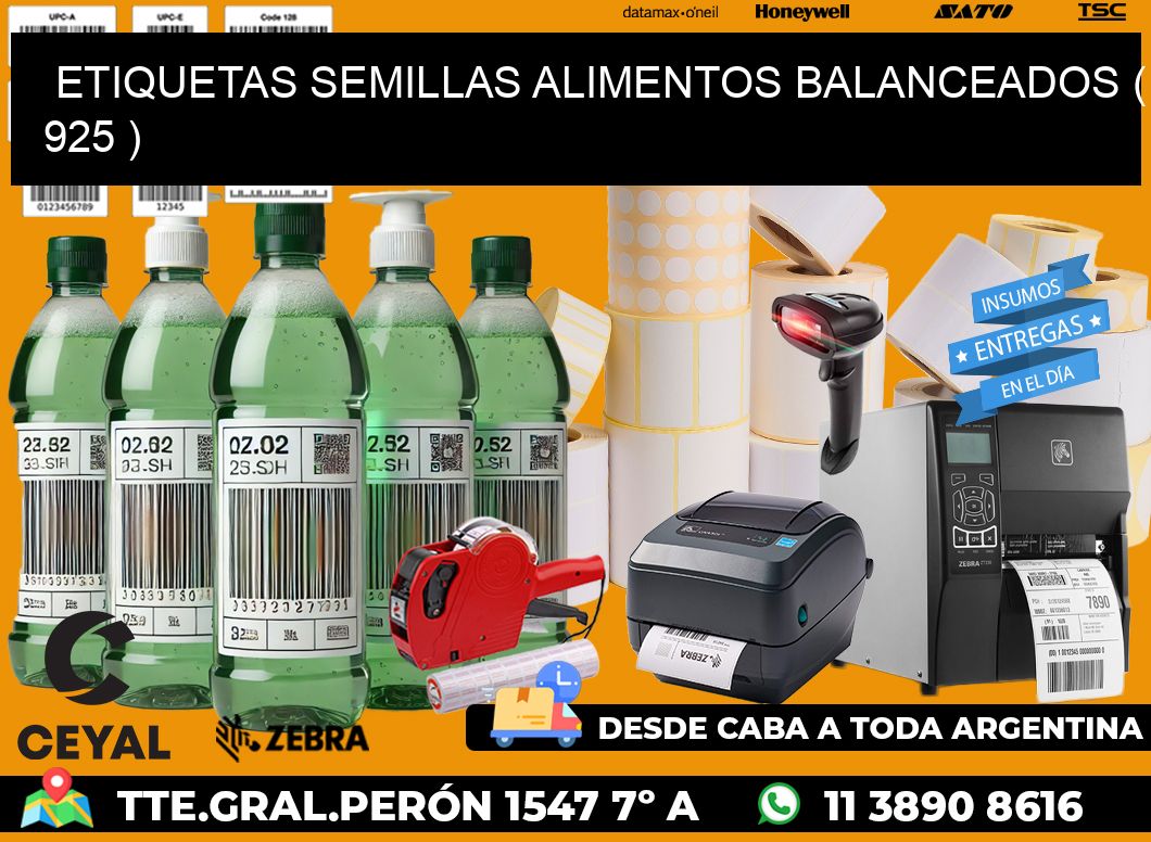 ETIQUETAS SEMILLAS ALIMENTOS BALANCEADOS ( 925 )