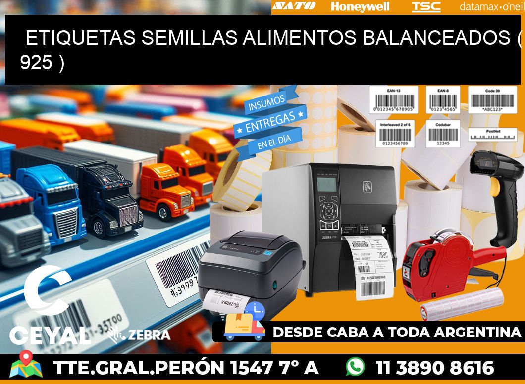 ETIQUETAS SEMILLAS ALIMENTOS BALANCEADOS ( 925 )