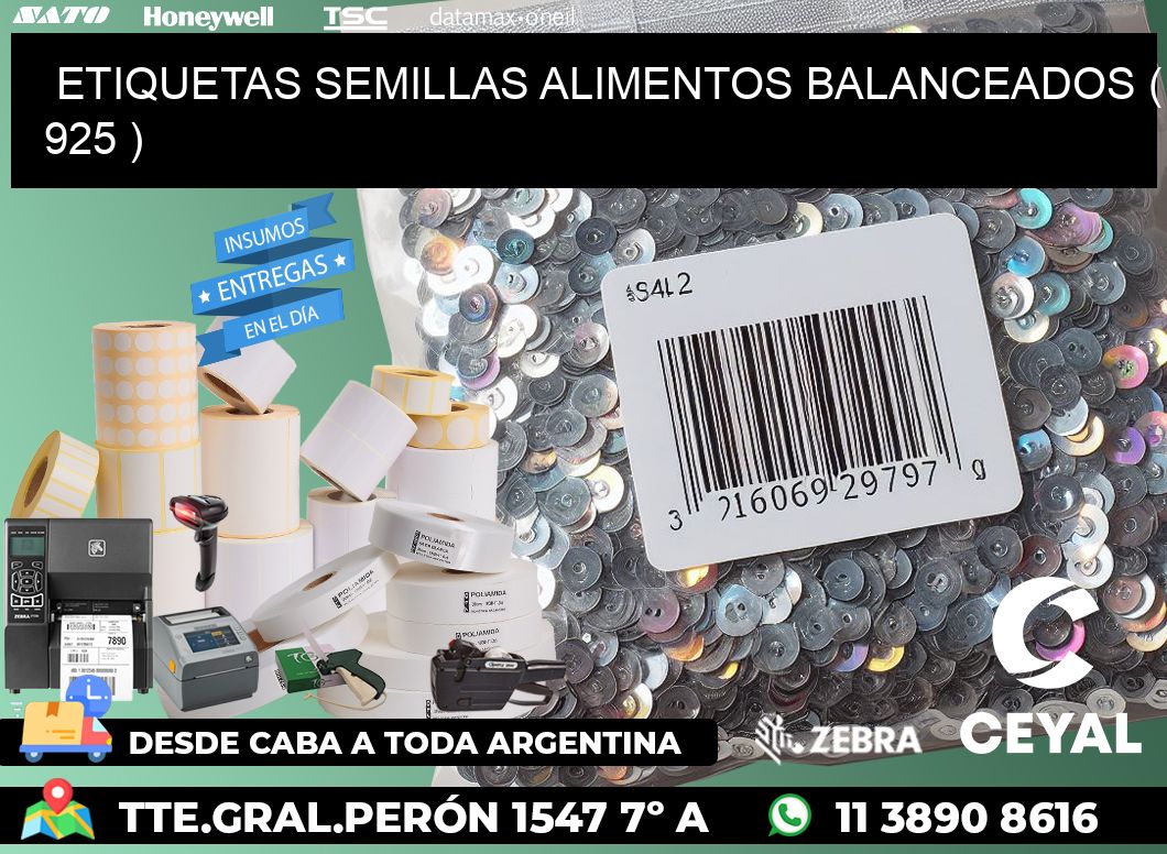 ETIQUETAS SEMILLAS ALIMENTOS BALANCEADOS ( 925 )