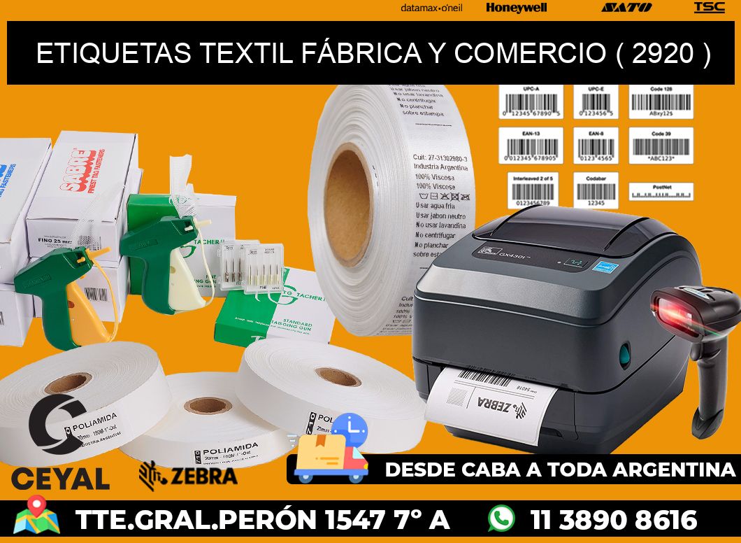 ETIQUETAS TEXTIL FÁBRICA Y COMERCIO ( 2920 )