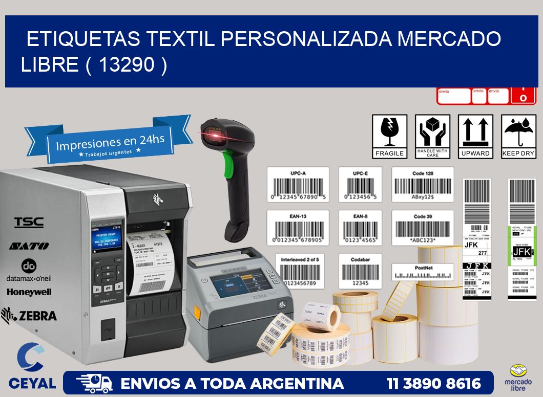 ETIQUETAS TEXTIL PERSONALIZADA MERCADO LIBRE ( 13290 )