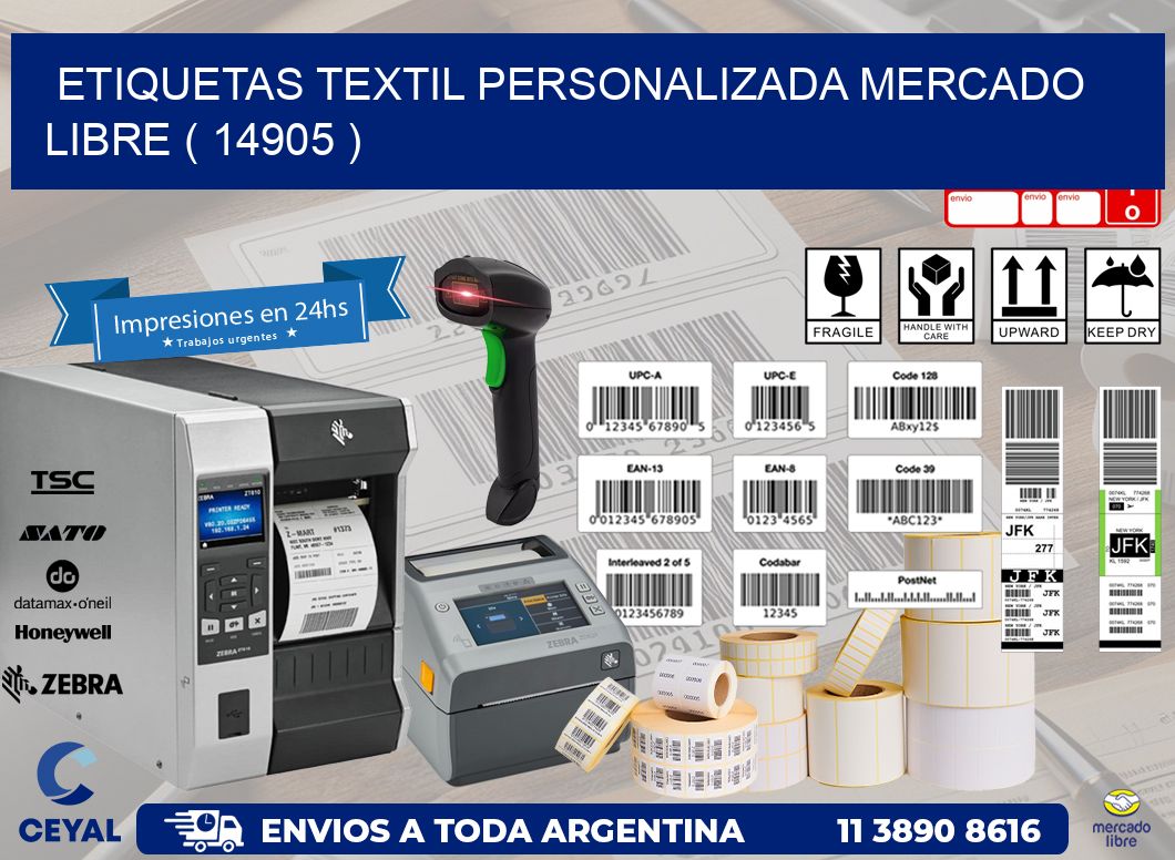 ETIQUETAS TEXTIL PERSONALIZADA MERCADO LIBRE ( 14905 )