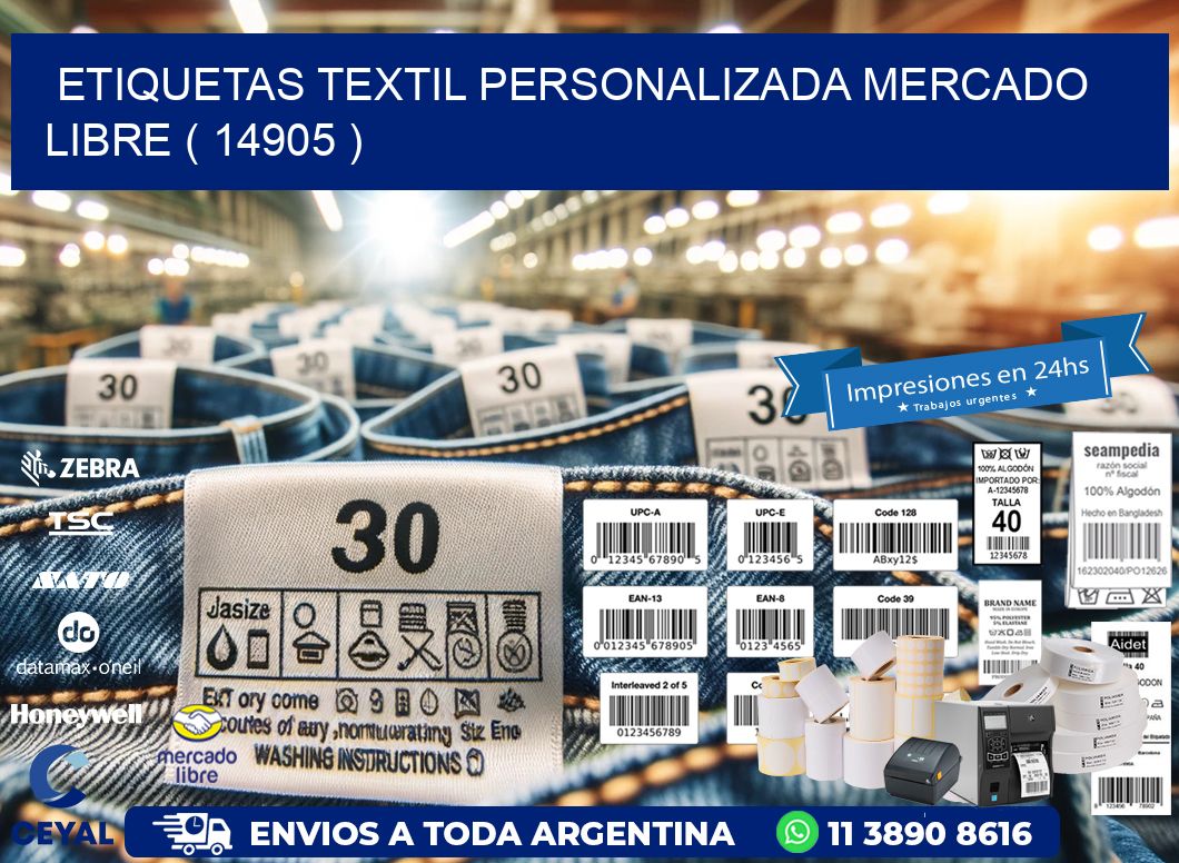 ETIQUETAS TEXTIL PERSONALIZADA MERCADO LIBRE ( 14905 )