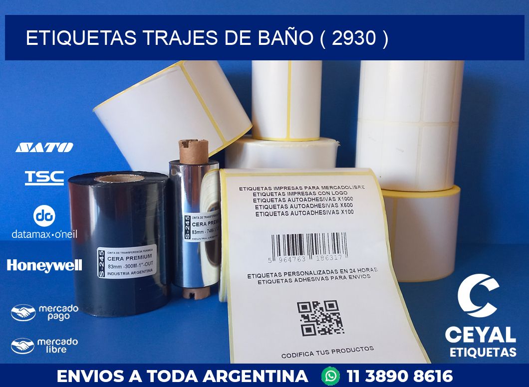 ETIQUETAS TRAJES DE BAÑO ( 2930 )