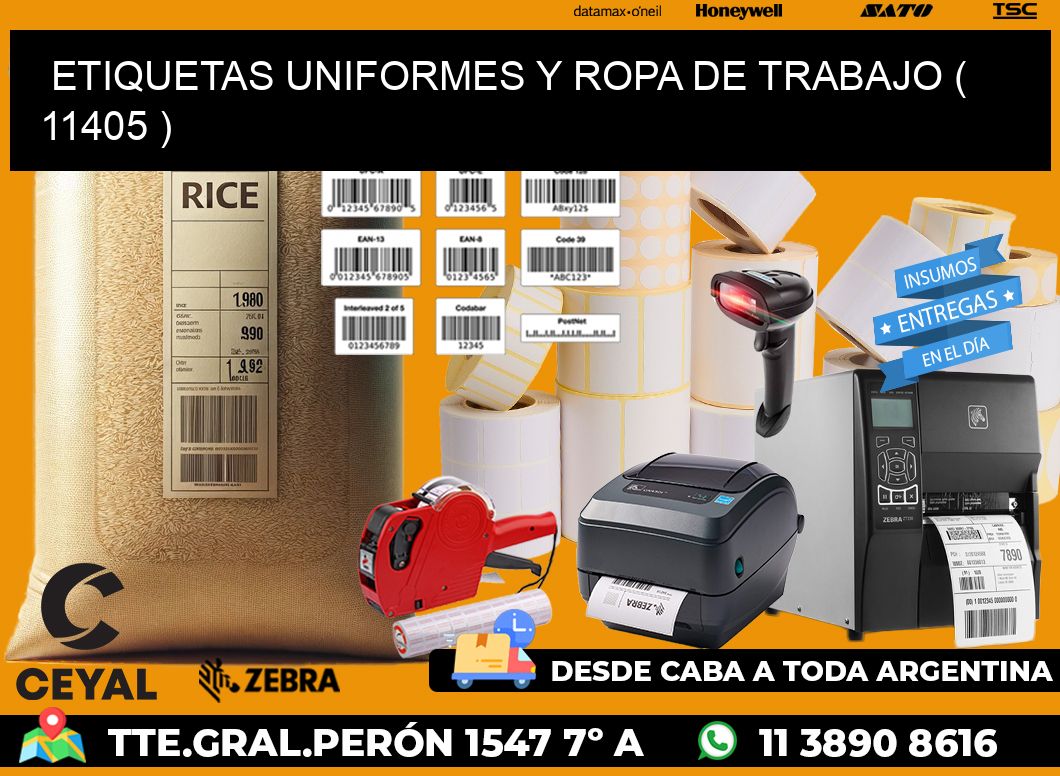 ETIQUETAS UNIFORMES Y ROPA DE TRABAJO ( 11405 )