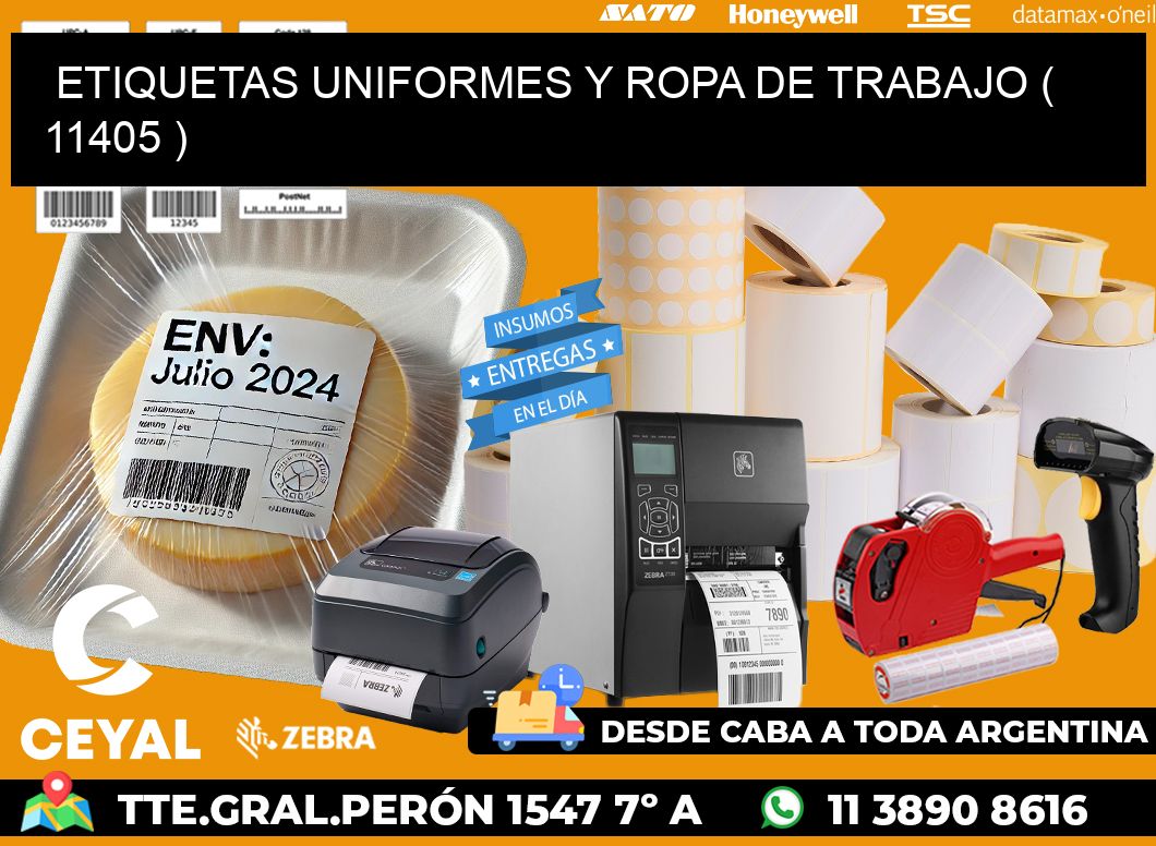 ETIQUETAS UNIFORMES Y ROPA DE TRABAJO ( 11405 )