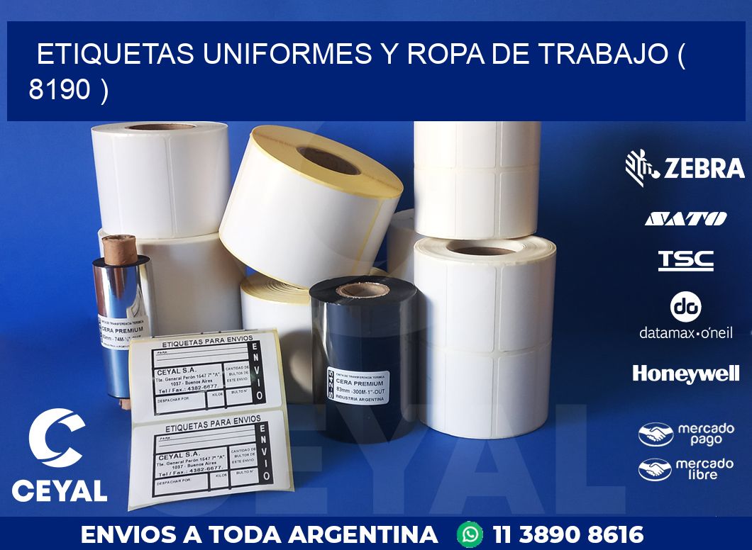 ETIQUETAS UNIFORMES Y ROPA DE TRABAJO ( 8190 )