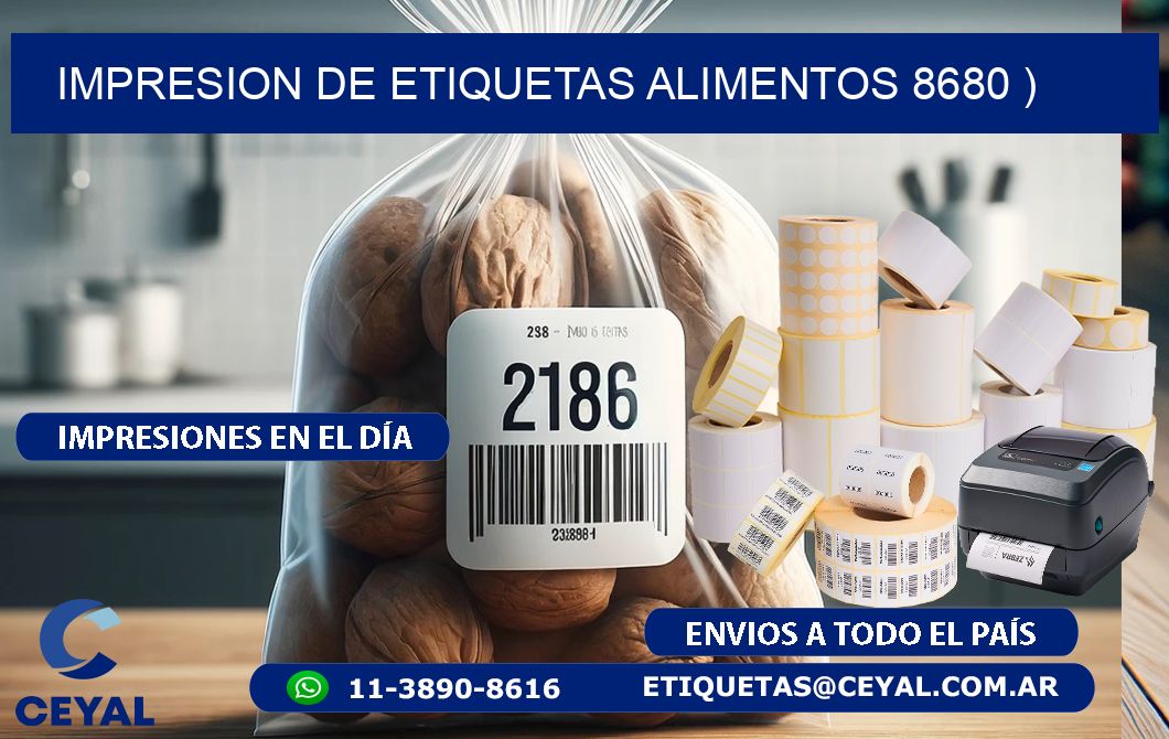 IMPRESION DE ETIQUETAS ALIMENTOS 8680 )