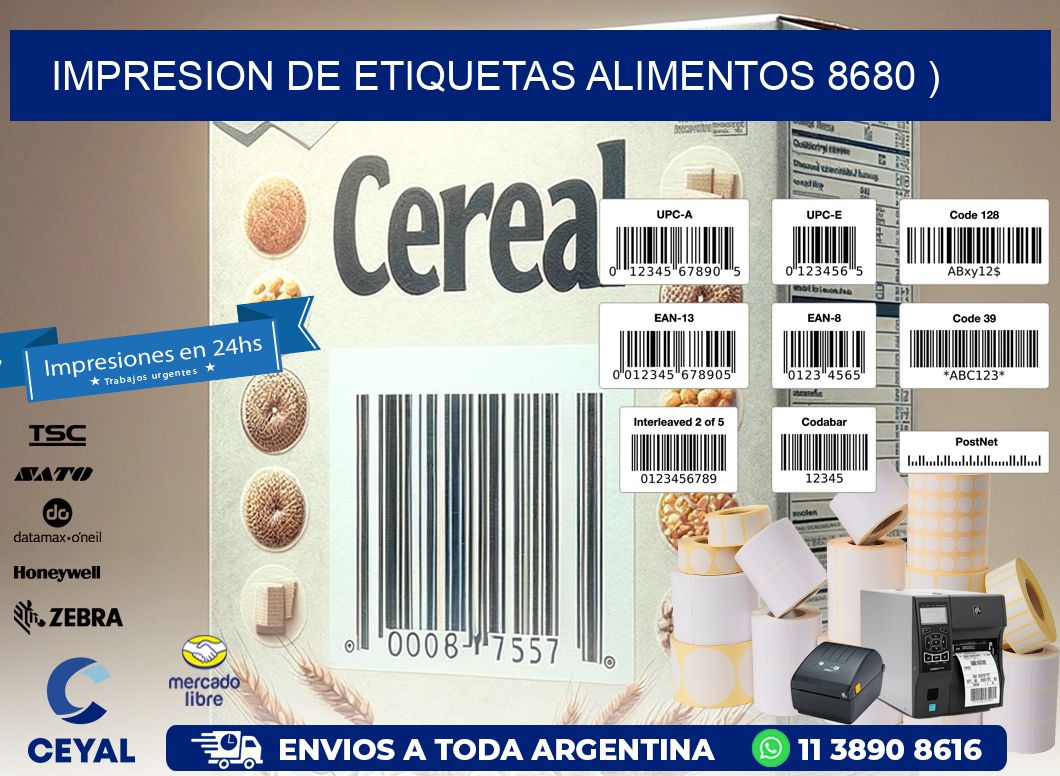 IMPRESION DE ETIQUETAS ALIMENTOS 8680 )