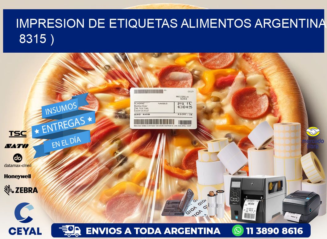 IMPRESION DE ETIQUETAS ALIMENTOS ARGENTINA   8315 )