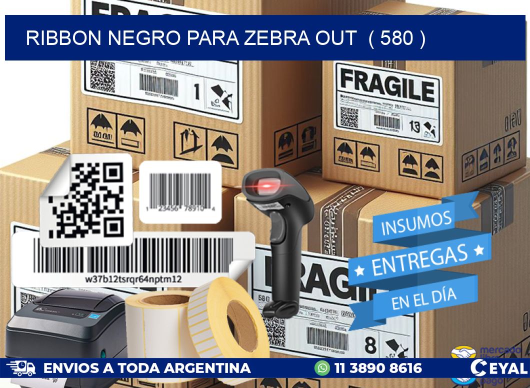 RIBBON NEGRO PARA ZEBRA OUT  ( 580 )