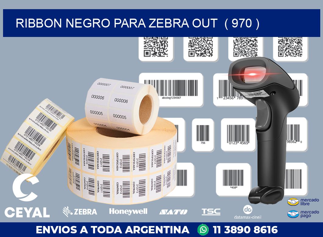 RIBBON NEGRO PARA ZEBRA OUT  ( 970 )